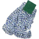 400g Colour Yarn Fan Mop Head - Looped With Stitched Ends & Scouring Pad (38mm Webbing)